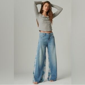 Lucky Brand Light Blue Floral Wide Leg Pants